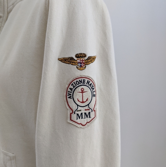 AVIAZIONE NAVALE Zip Sweater, Cream, L - Picture 2 of 9